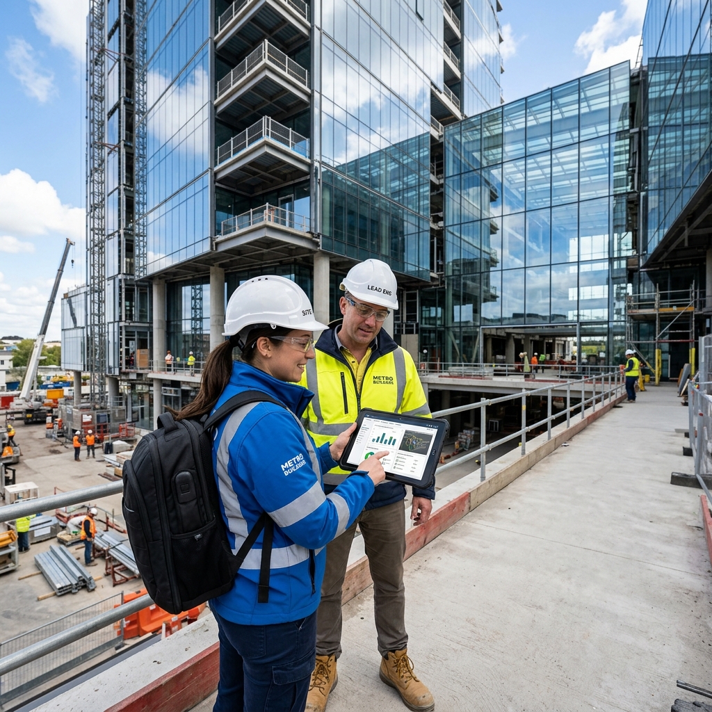 Ingenieros en obra usando CrystalOps desde iPad